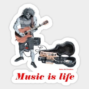 Living Dead Music Is Life Musician Art Sticker